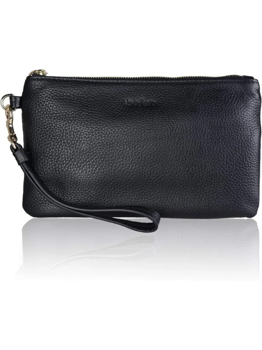 Genuine Leather RFID Blocking Wristlet Clutch Bag for Cell Phone & Essentials